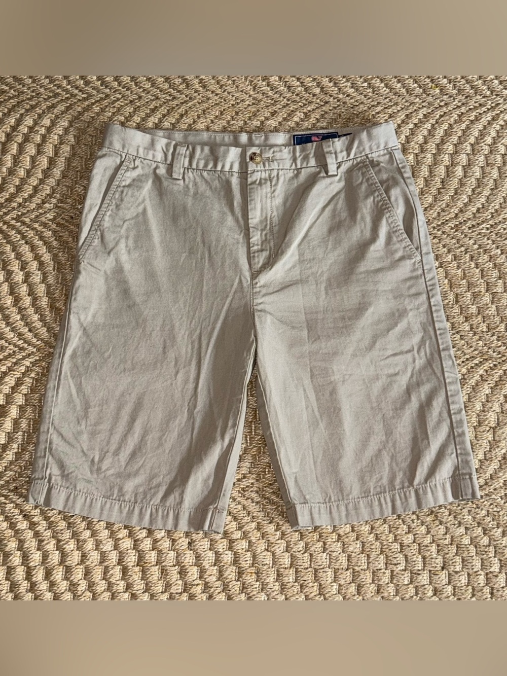 Vineyard Vines Boy’'s Flat Front Chino Shorts Light Khaki Size 18 Men’s 28